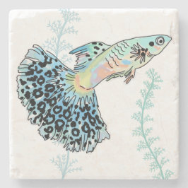 Posavasos De Piedra Blue Guppy Stone Coaster