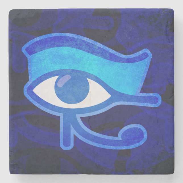 Posavasos De Piedra Blue Horus Eye (Anverso)