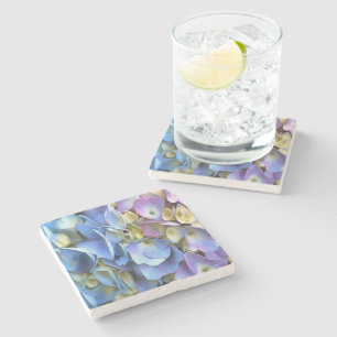 Posavasos De Piedra Blue Hydrangea Shrub Bossom artístico