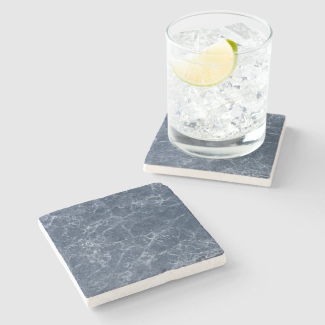 Posavasos De Piedra Blue Intricate Marble Textil Pattern Drinkware (Lateral)