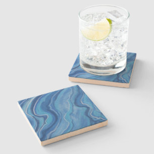 Posavasos De Piedra Blue Marble Coaster