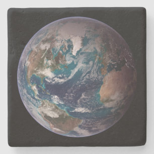 Posavasos De Piedra Blue Marble Tierra (Hemisferio Occidental)
