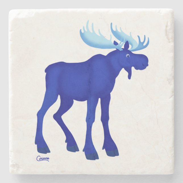 Posavasos De Piedra Blue Moose - Monstruo de mármol (Anverso)
