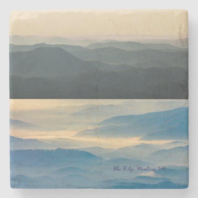 Posavasos De Piedra Blue Ridge Mountains Virginia Stone Coaster (Anverso)
