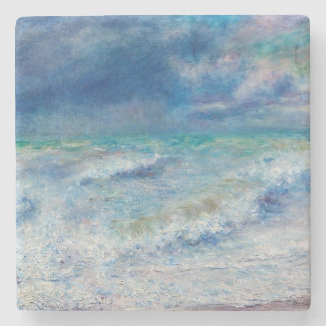 Posavasos De Piedra Blue Seascape by Renoir (Anverso)