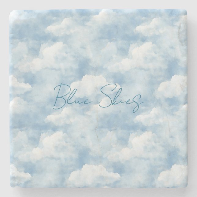 Posavasos De Piedra Blue Skies Clouds (Anverso)