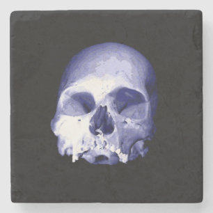 Posavasos De Piedra Blue Skull
