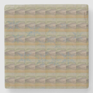 Posavasos De Piedra Blue snowflake waves on the Seashore