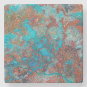 Posavasos De Piedra Blue Y Rojo Shattuckita