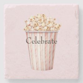 Posavasos De Piedra Blush Movie Time Popcorn