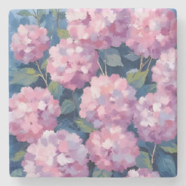 Posavasos De Piedra Blush Pink Hydrangeas Floral