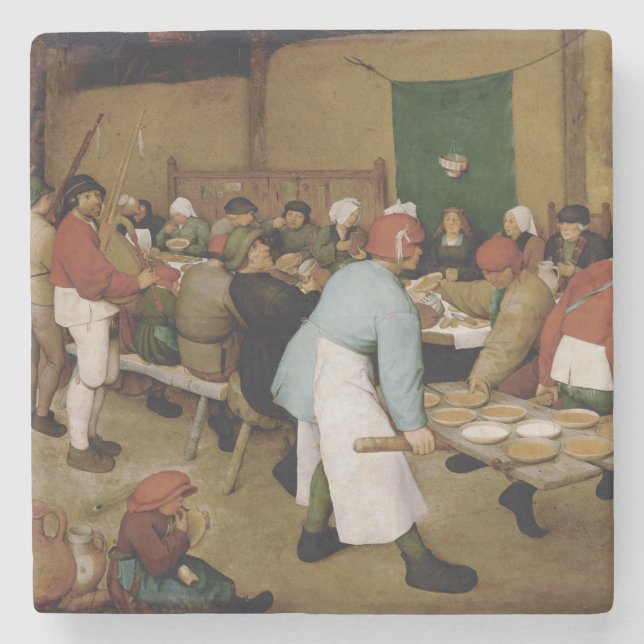 Posavasos De Piedra Boda campesina de Pieter Bruegel la anciano (Anverso)