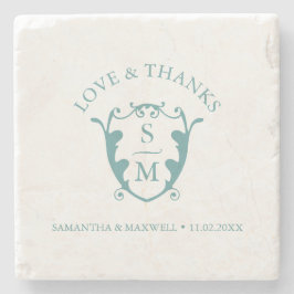 Posavasos De Piedra Boda Coasters Clásicos Monogramas Favores