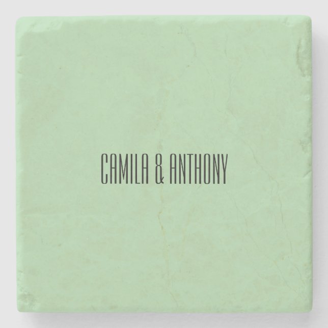 Posavasos De Piedra Boda de borde geométrico islámico turquesa (Anverso)