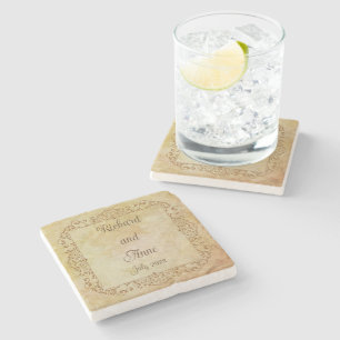 Posavasos De Piedra Boda de cuento de hadas romántico victoriano