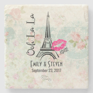 Posavasos De Piedra Boda de la Torre Eiffel de la Torre Eiffel