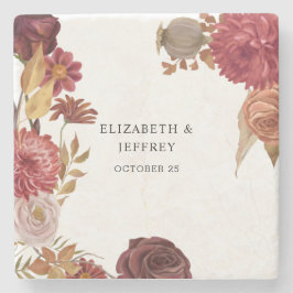 Posavasos De Piedra Boda de otoño rústica botánica