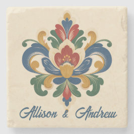 Posavasos De Piedra Boda de Rosemaling noruega