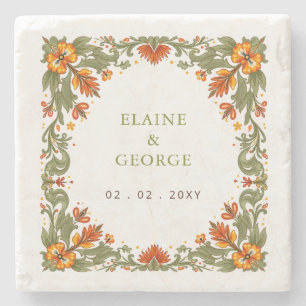 Posavasos De Piedra Boda de Talavera Verde Fiesta Mexicana
