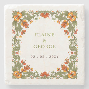 Posavasos De Piedra Boda de Talavera Verde Fiesta Mexicana
