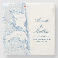 Boda del mapa de Rehoboth Beach Delaware
