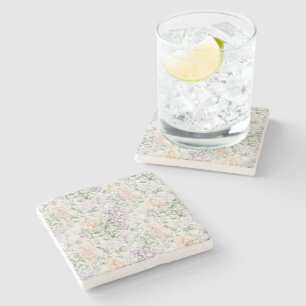 Posavasos De Piedra Boda floral lila lavanda melocotón chic