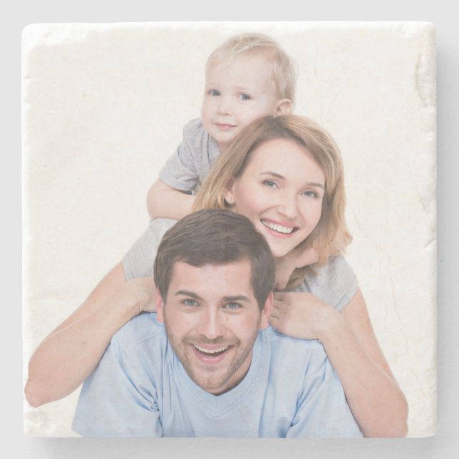 Posavasos De Piedra Boda personalizado de la familia fotográfica de re (Anverso)