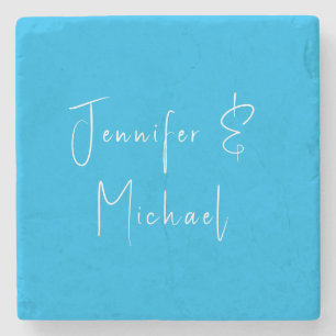 Posavasos De Piedra Boda Profesional Clásico Sky Blue