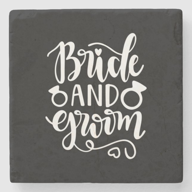 Posavasos De Piedra Boda Regalo Novia Y Groom (Anverso)