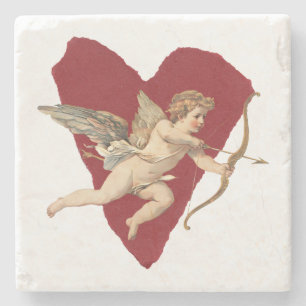 Posavasos De Piedra Boda Romántica Moderna Copa Clásica Cupido 