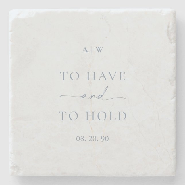 Posavasos De Piedra Boda "Tener y Mantener"  (Anverso)