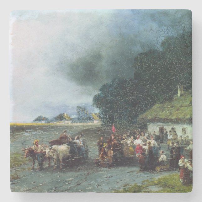 Posavasos De Piedra Boda tradicional ucraniana (Ucrania) (Matrimonio) (Anverso)