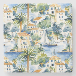 Posavasos De Piedra Boda Tropical Mediterráneo