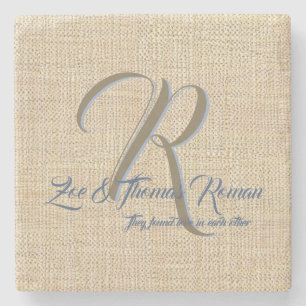 Posavasos De Piedra Bodas beige favorecen a los castores personalizado