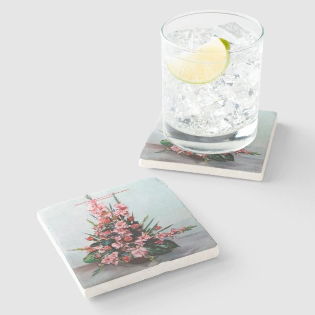 Posavasos De Piedra Bodegón de flores/Still life of flowers (Lateral)