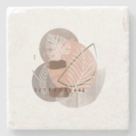 Posavasos De Piedra Boho Botanical Mid Century Neutral Home Decor