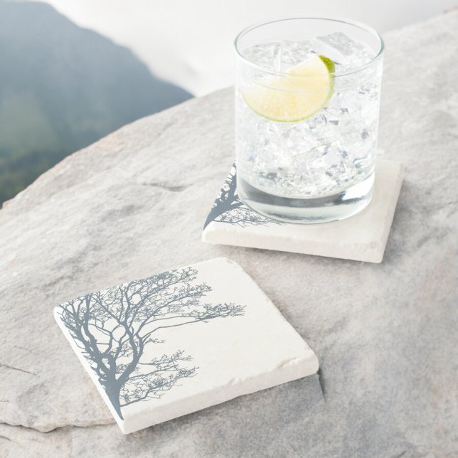 Posavasos De Piedra Boho de árbol único azul (Subido por el creador)