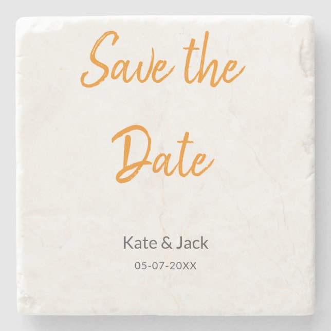 Posavasos De Piedra Boho moderno guardar la fecha añadir nombre QR nar (Anverso)