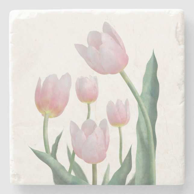 Posavasos De Piedra Boho Pastel Floral (Anverso)