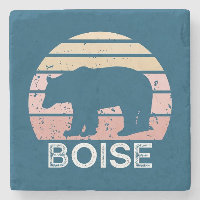 Posavasos De Piedra Boise Idaho Retro Bear (Anverso)