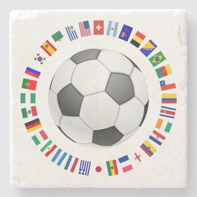 Posavasos De Piedra Bola SOCCER 2014 (Anverso)