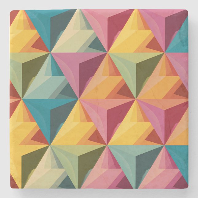 Posavasos De Piedra Bold Geometric Triangle Pattern  (Anverso)