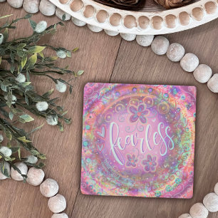 Posavasos De Piedra Bonito intrépida bebida Inspiradora morada floral