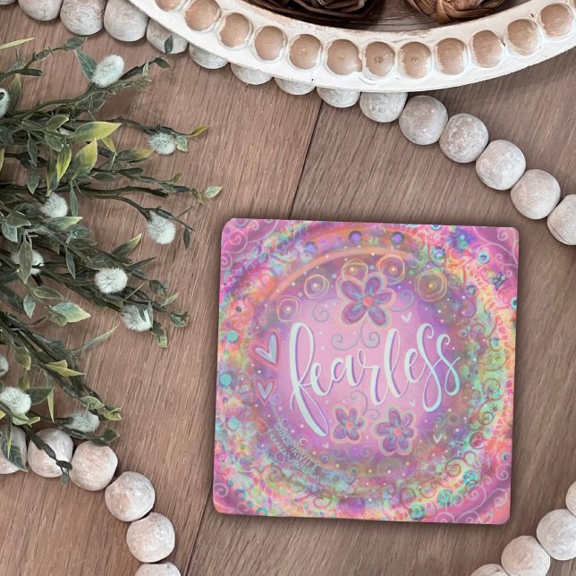 Posavasos De Piedra Bonito intrépida bebida Inspiradora morada floral (Subido por el creador)