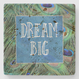 Posavasos De Piedra Bonito Peacock Feathers