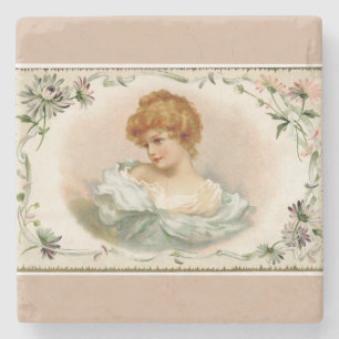 Posavasos De Piedra Bonito Victoriana Lady Floral