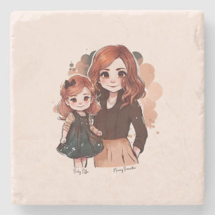 Posavasos De Piedra Bono de mamá y hija Adorable (2)