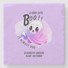 Posavasos De Piedra Boo Baby Shower Halloween Purple Themed Fiesta