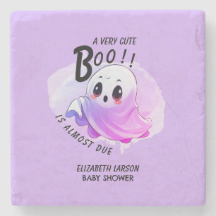 Posavasos De Piedra Boo Baby Shower Halloween Purple Themed Fiesta