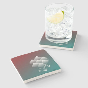 Posavasos De Piedra Borgoña verde azulada blanca